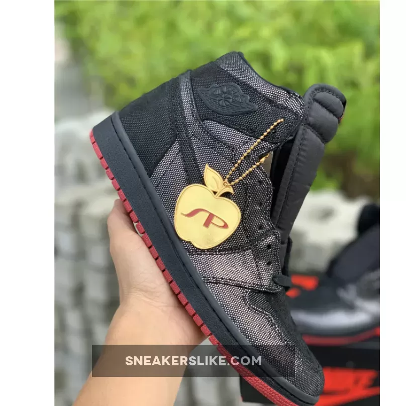 Air Jordan 1 High OG 'SP Gina' Black/Black-White-Varsity Red #sp gina air jordan 1