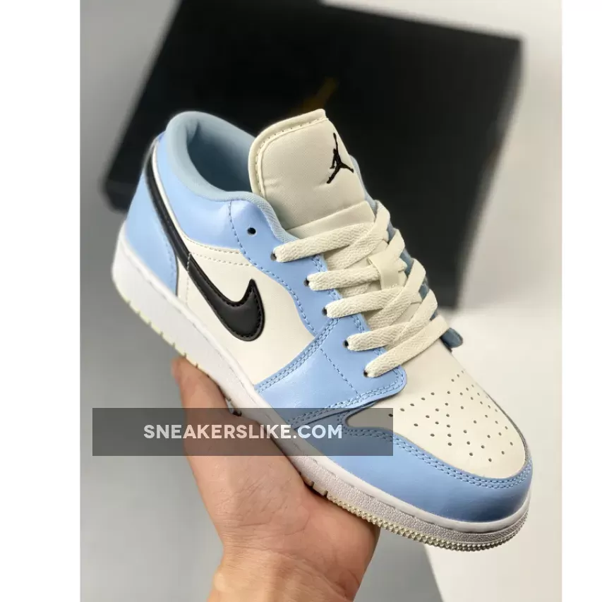 Air Jordan 1 Low Ice Blue Black 554723-401 #ice blue air jordans