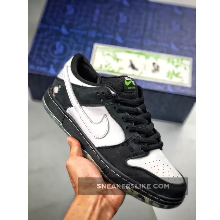 Nike SB Dunk Low 'Panda Pigeon' Black/Green Gusto-White BV1310-013 nike dunk low panda pigeon