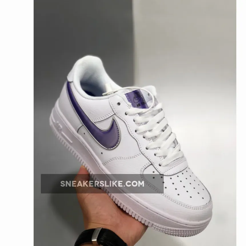 Nike Air Force 1 Low White/Purple Air Forces With Purple Swoosh