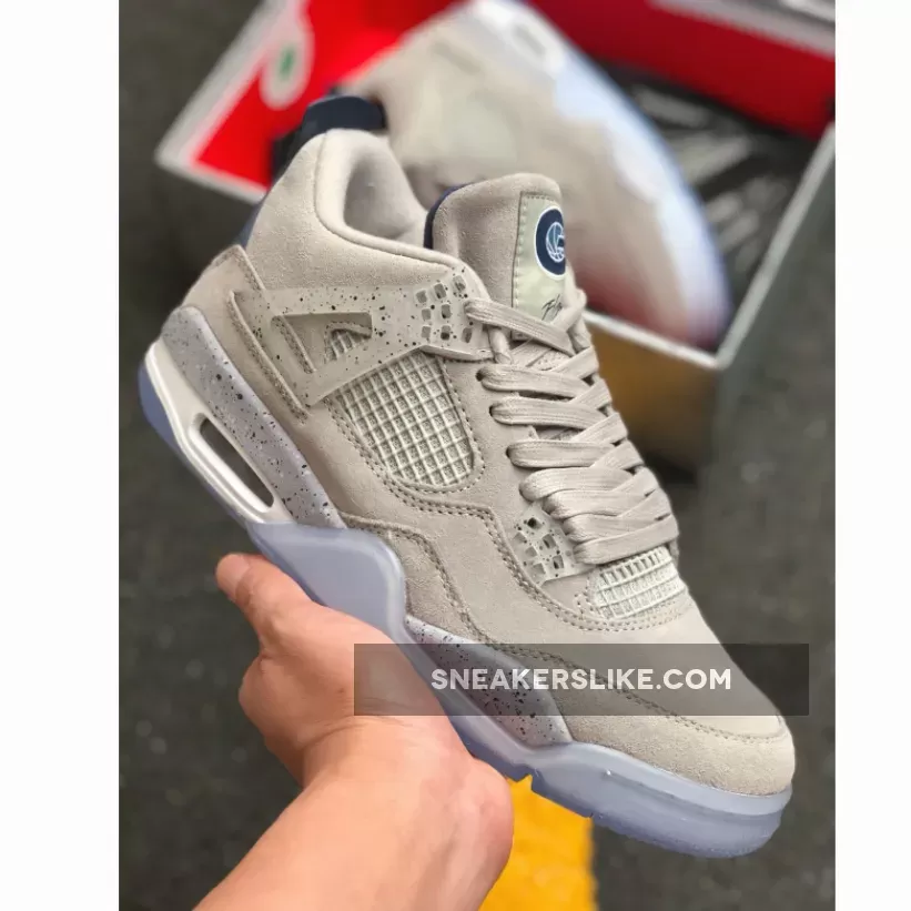 Air Jordan 4 Georgetown PE Grey Suede #grey suede jordan 4