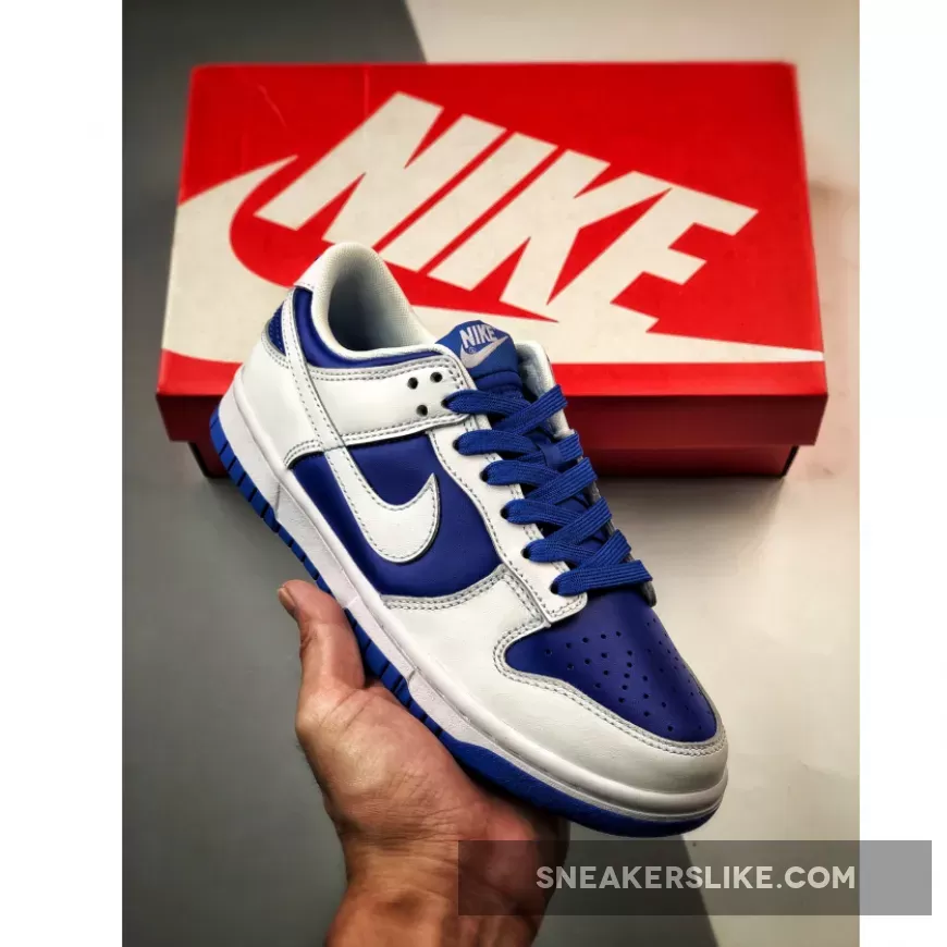Nike Dunk Low Racer Blue White DD1391-401 Nike Dunk Low Retro Racer Blue/white Men's Shoe