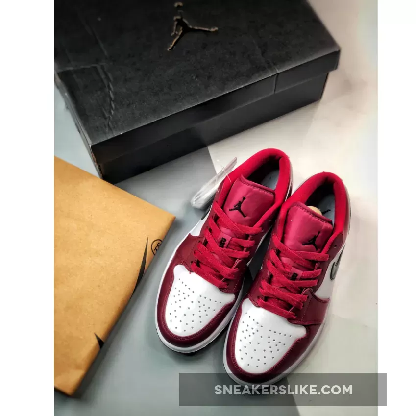 Air Jordan 1 Low Noble Red/White/Black #jordan 1 low noble red white laces
