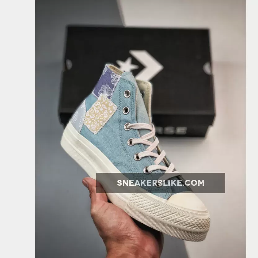 Converse Chuck Taylor All Star Lift Platform Denim Patchwork Blue A06821C Restock