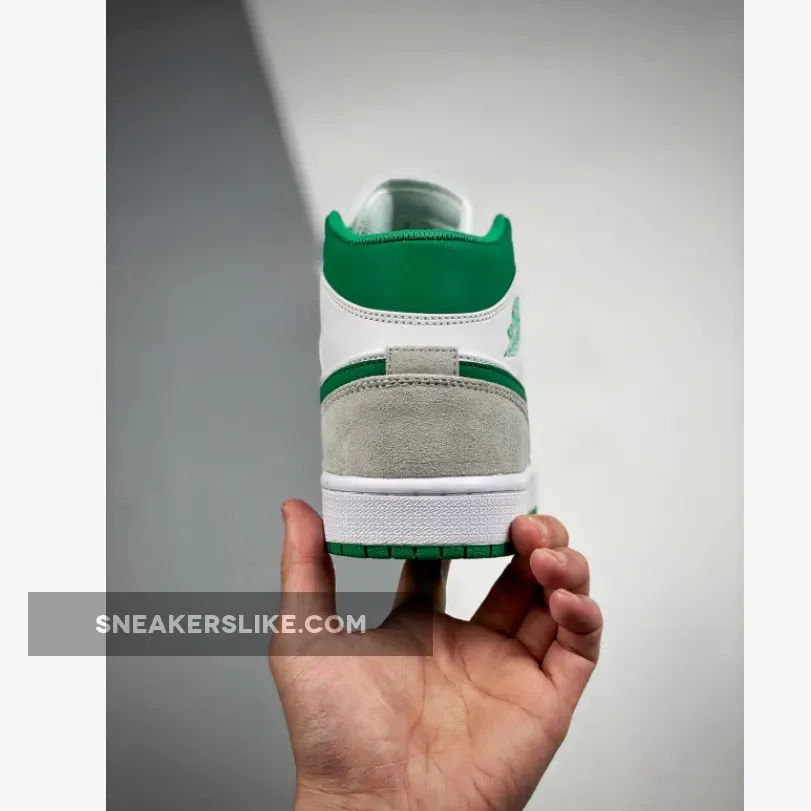 Women Air Jordan 1 Mid Green Grey DC7294-103 / white green jordan 1