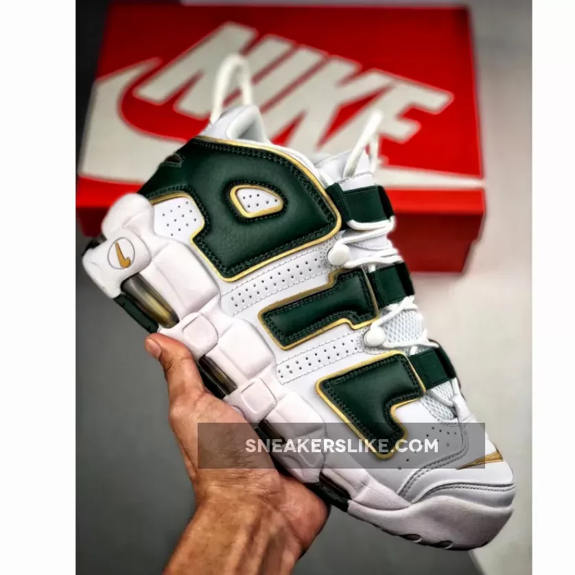 Nike Air More Uptempo 'ATL' White/Gorge Green-Metallic Gold AJ3139-100 / atl uptempo
