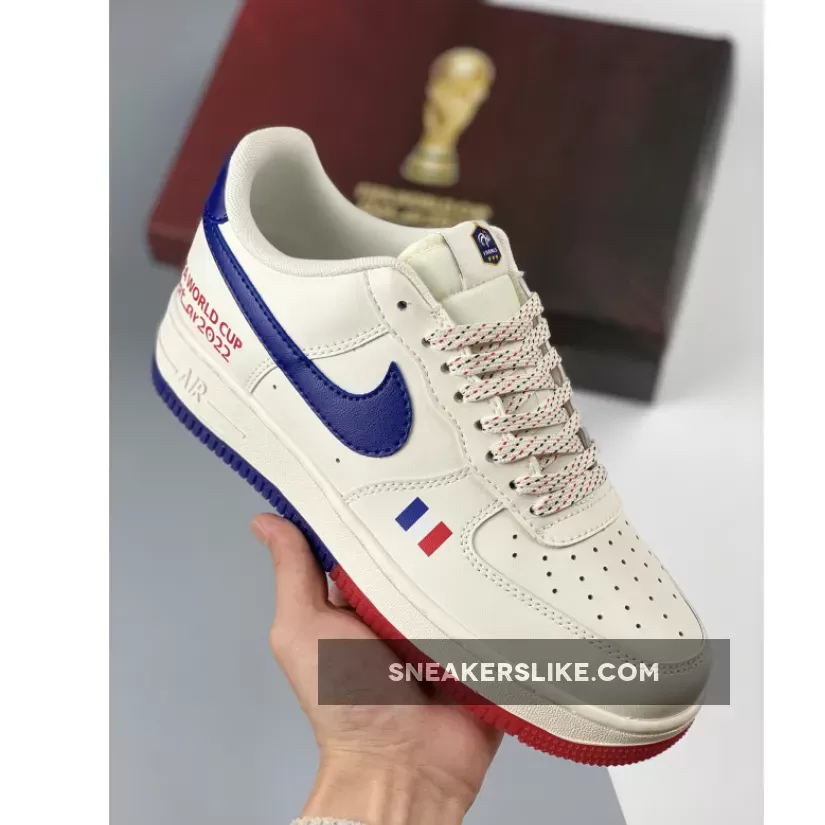 Custom Nike Air Force 1 Low 'World Cup 2022' White Blue Red 1680452518 Restock
