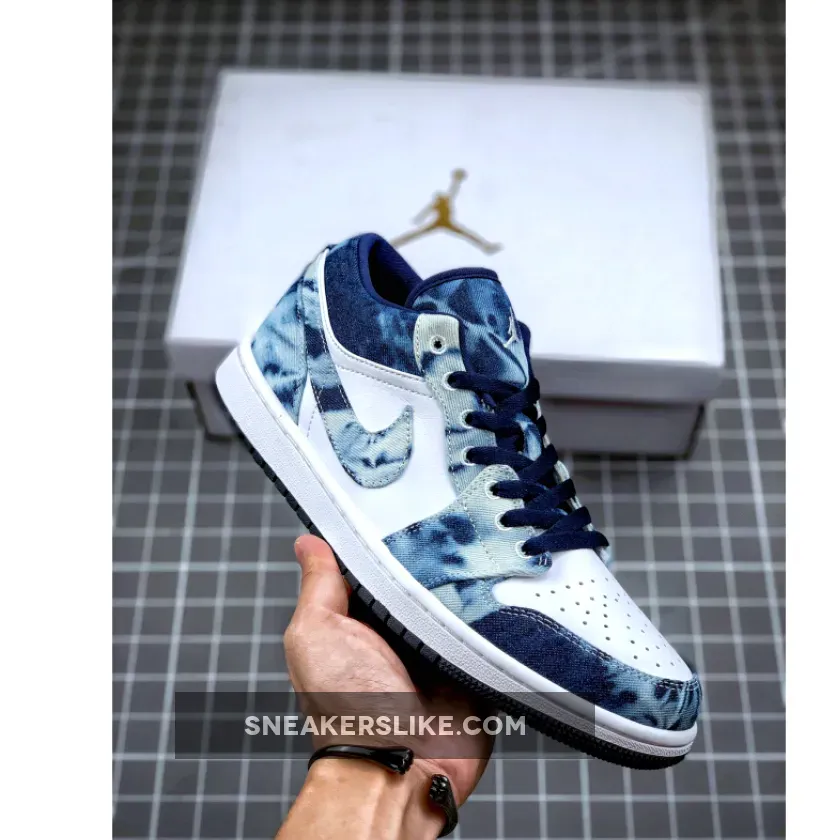 Air Jordan 1 Low Se Washed Denim Washed Blue/White/Blue AJ1 Jean Low Top Jordan 1