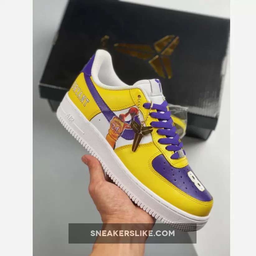 Custom Nike Air Force 1 Low 'Lakers' Purple Yellow White Online
