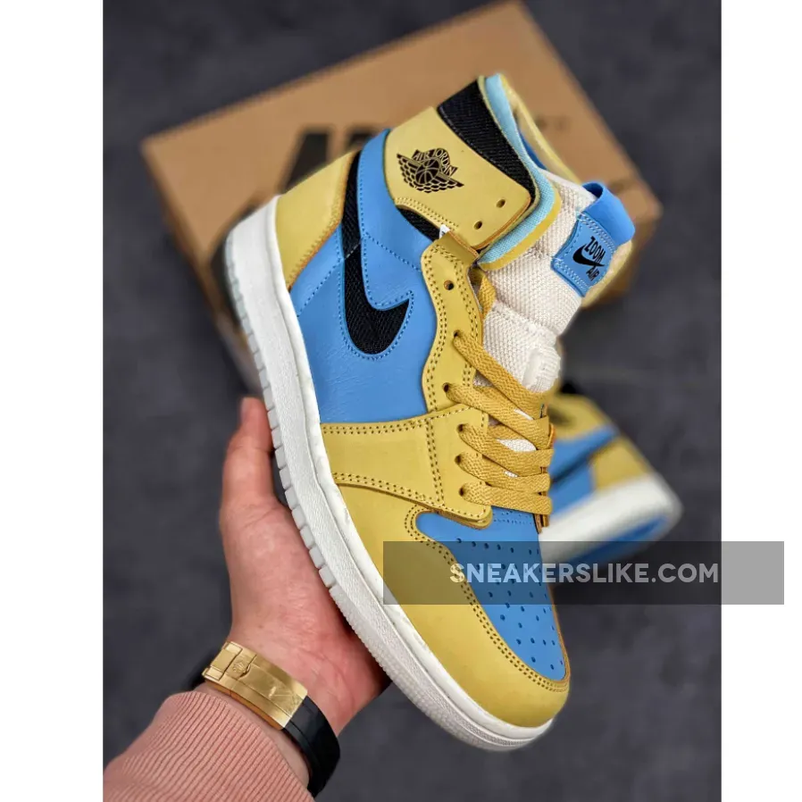 Air Jordan 1 Zoom Comfort Tan Light Blue Light Tan Jordan 1
