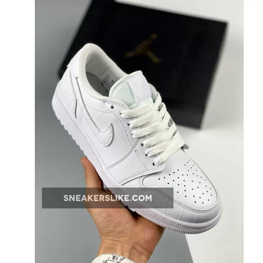Air Jordan 1 Low Golf 'Croc' White DD9315-110 jordan golf croc