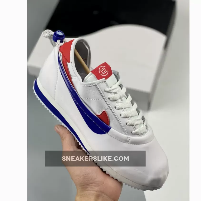 Clot Nike Cortez 'White/Royal/Red' DZ3239-100 / tom hanks with the red bottom shoes