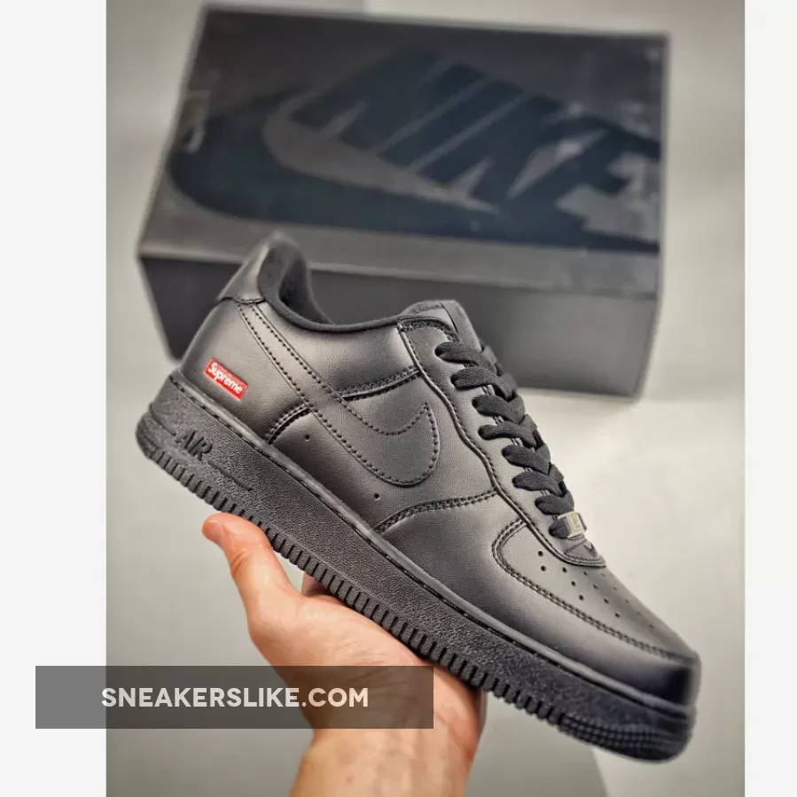 Nike Air Force 1 Low 'Supreme – Mini Box Logo Black' / black supreme air force ones