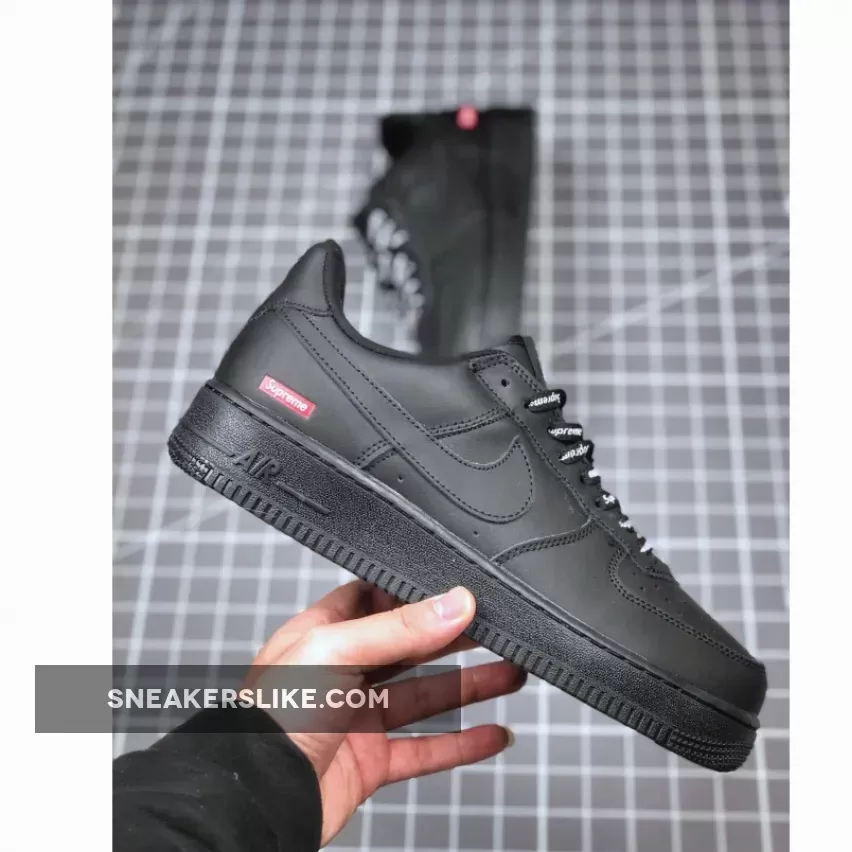Nike Air Force 1 Low 'Supreme – Mini Box Logo Black' / black supreme air force ones