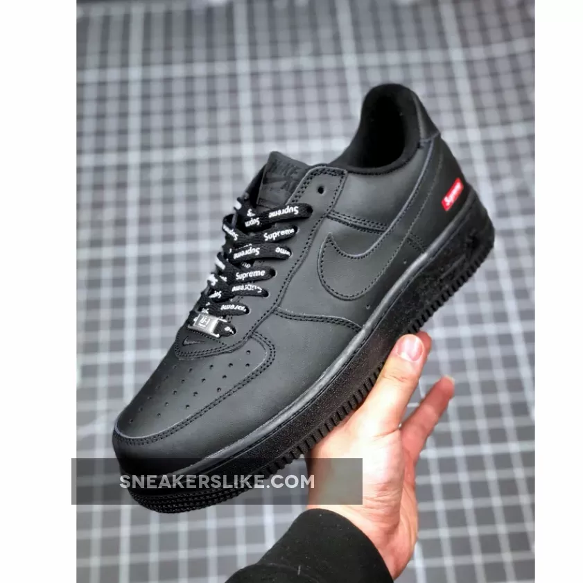 Nike Air Force 1 Low 'Supreme – Mini Box Logo Black' / black supreme air force ones