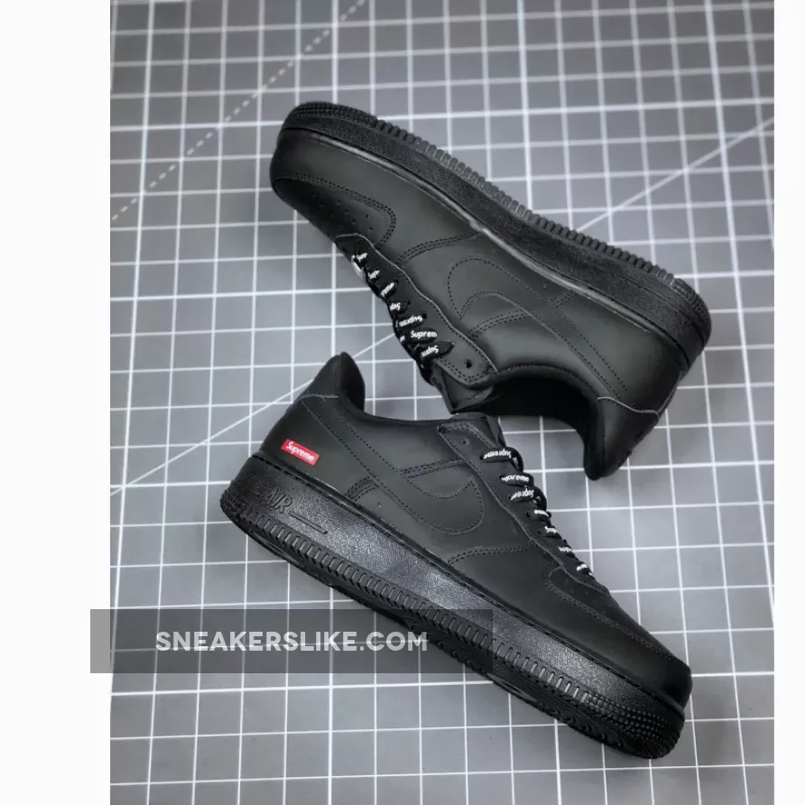 Nike Air Force 1 Low 'Supreme – Mini Box Logo Black' / black supreme air force ones