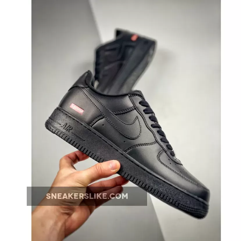 Nike Air Force 1 Low 'Supreme – Mini Box Logo Black' / black supreme air force ones