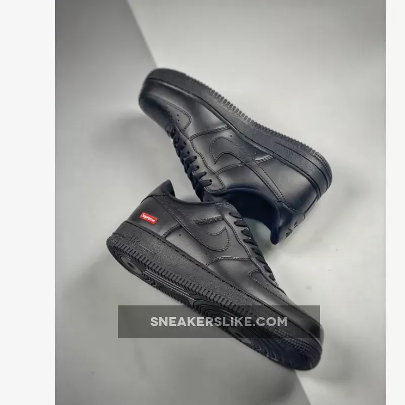 Nike Air Force 1 Low 'Supreme – Mini Box Logo Black' / black supreme air force ones