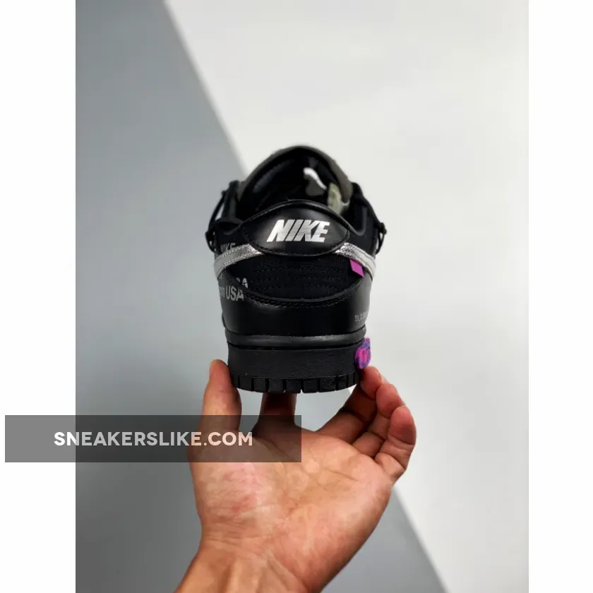 Off-White x Nike Dunk Low 'The 50' Black Silver black and silver nike dunks