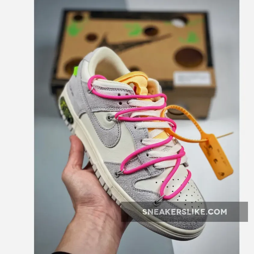 Off-White x Nike Dunk Low '17 of 50' Sail/Neutral Grey/Hyper Pink / nike dunk hyper pink