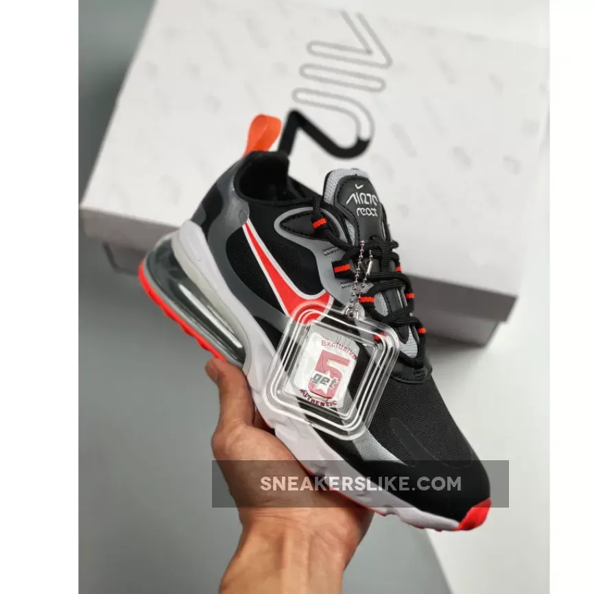 Nike Air Max 270 React Black Silver Red CT1646-001 For Sale