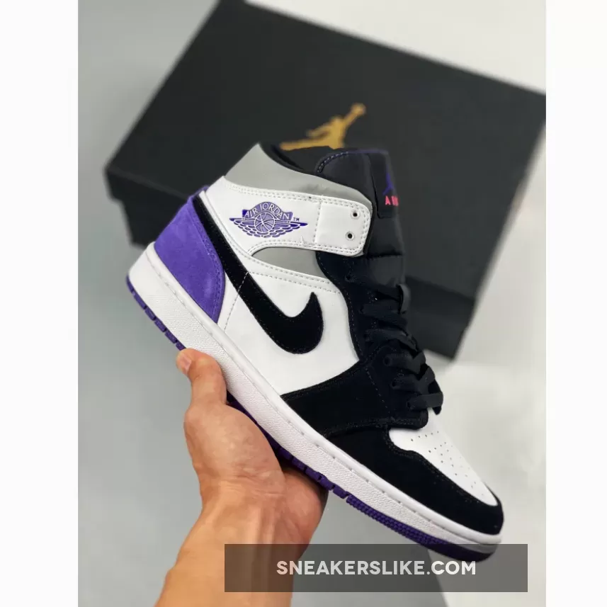 Air Jordan 1 Mid Purple Black