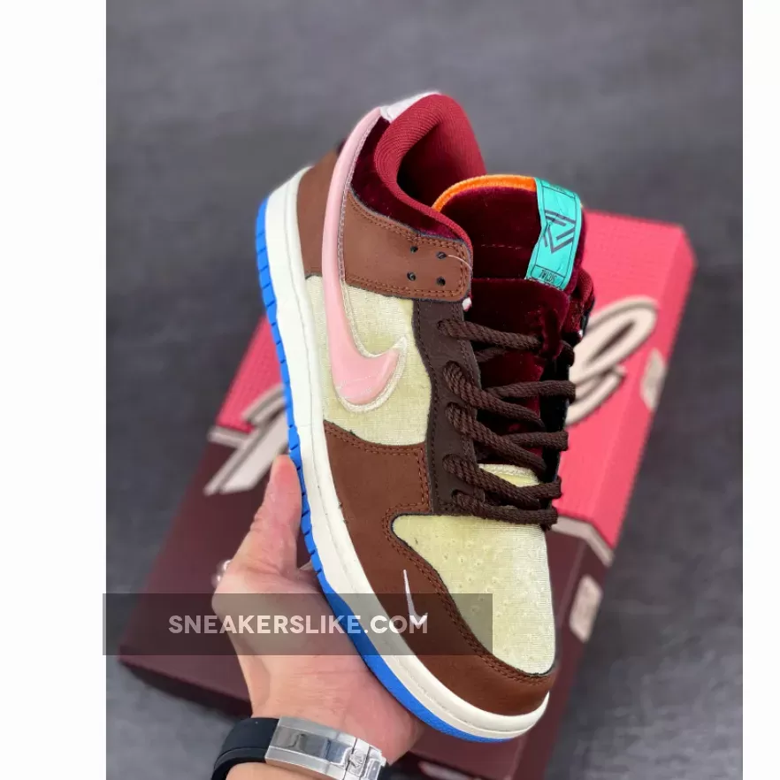 Social Status x Nike Dunk Low Canvas/Mid Soft Pink-Burnt Brown / chocolate brown nike dunks