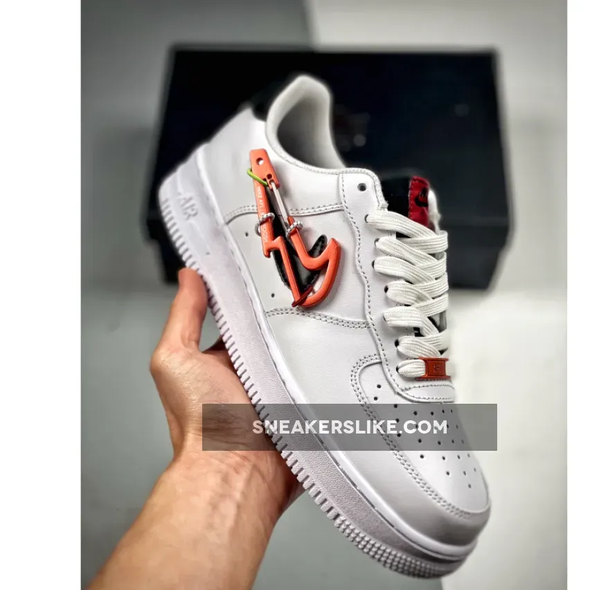 Nike Air Force 1 Low 'Carabiner Swoosh' White/Black-Red DH7579-100 / air force carabiner