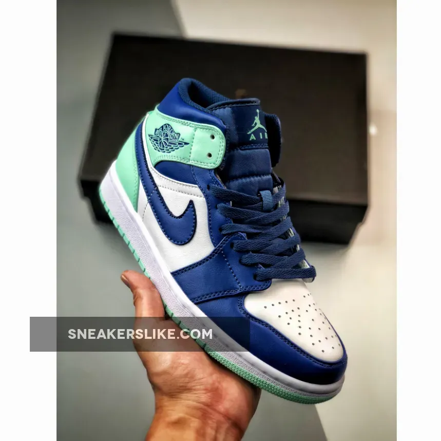 Kids Air Jordan 1 Mid Blue Mint 554724-413 / jordan 1 mid mint blue