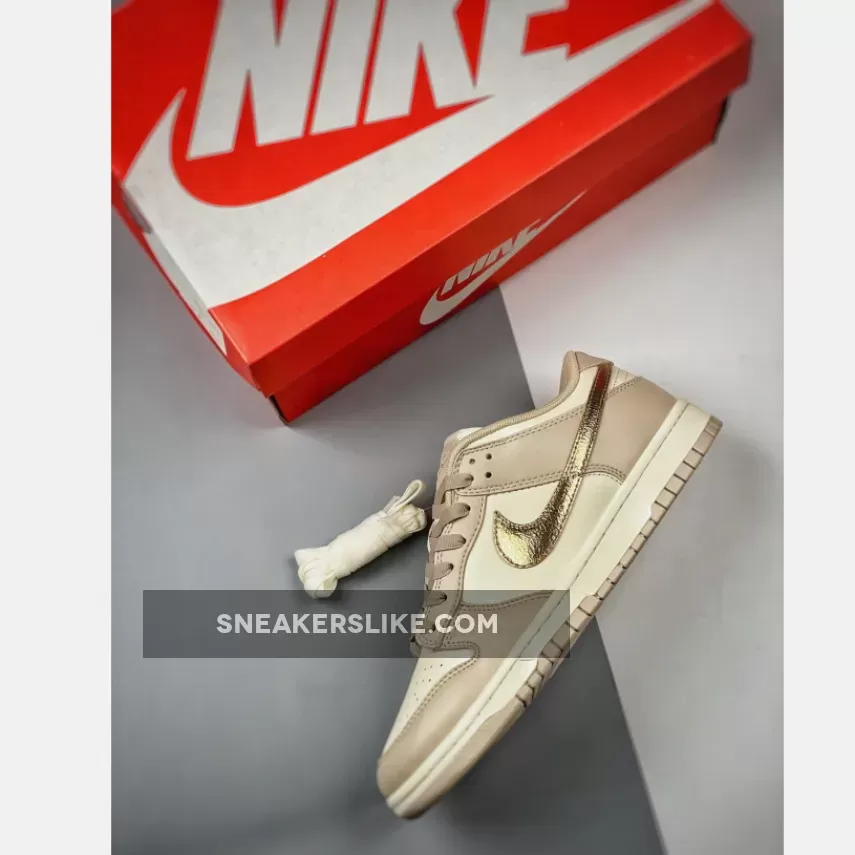 Nike Dunk Low Gold Swoosh Tan / golden dunk