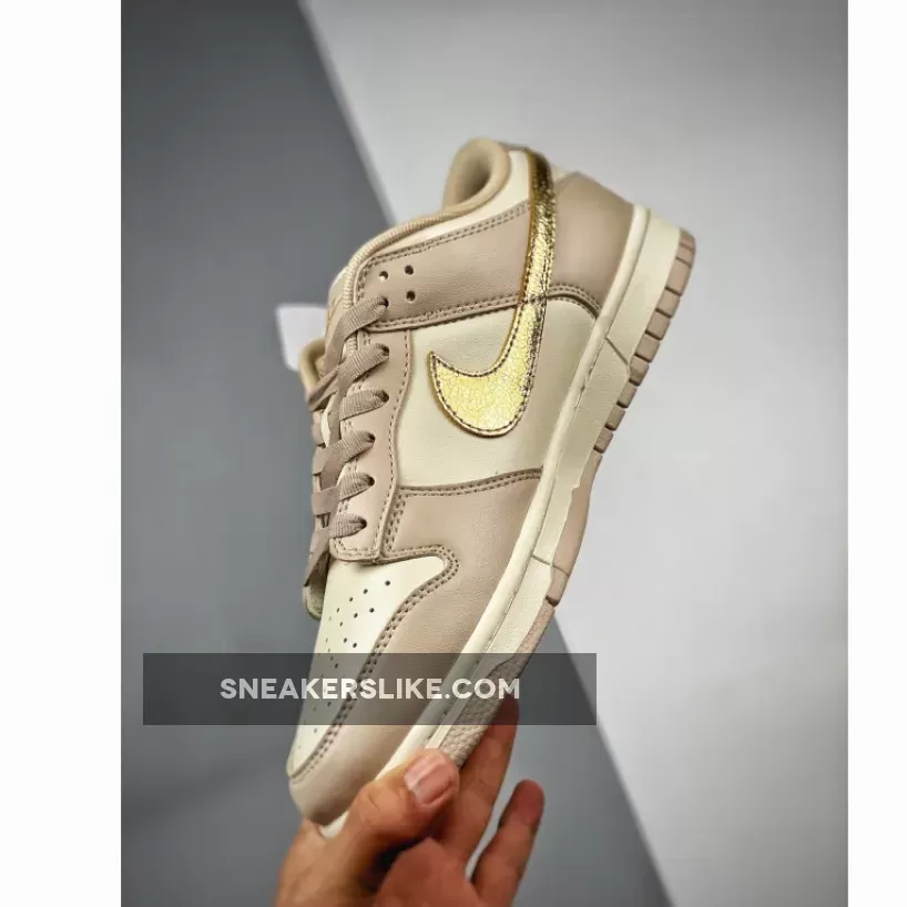 Nike Dunk Low Gold Swoosh Tan / golden dunk