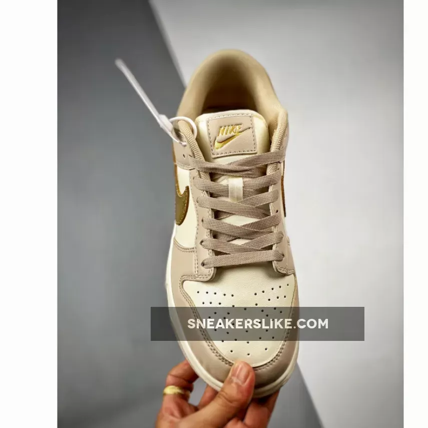Nike Dunk Low Gold Swoosh Tan / golden dunk