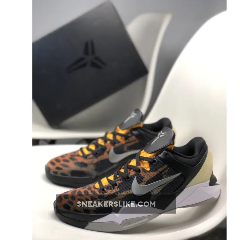 Nike Zoom Kobe 7 'Cheetah' Orange/Medium Grey-Black-Sail - kobe 7 cheetah