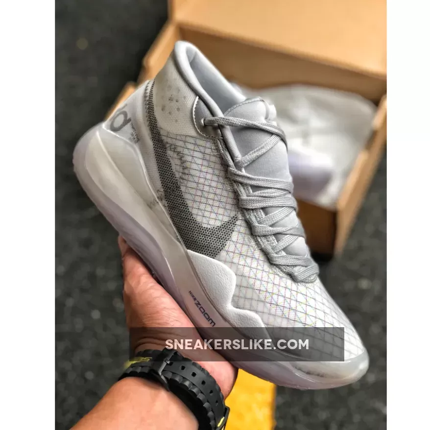 Nike KD 12 White/Black-Wolf Grey AR4229-101 #kd 12 white wolf grey