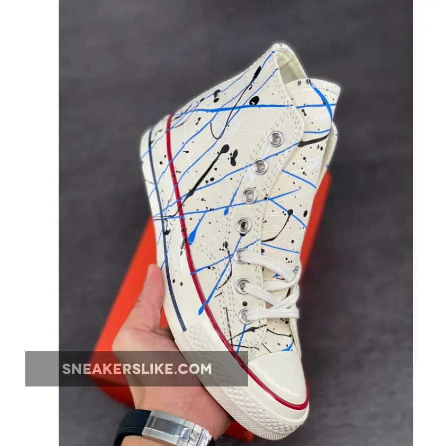 Converse Chuck 70 Hi Natural Archive Paint-Splattered Sneakers #converse paint
