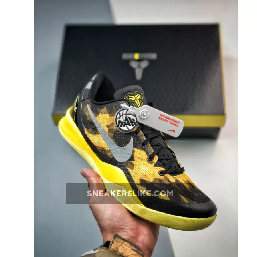 Nike Kobe 8 System Black/Grey-Vivid Sulfur-Electric 555035-001 - kobe 8 sulfur