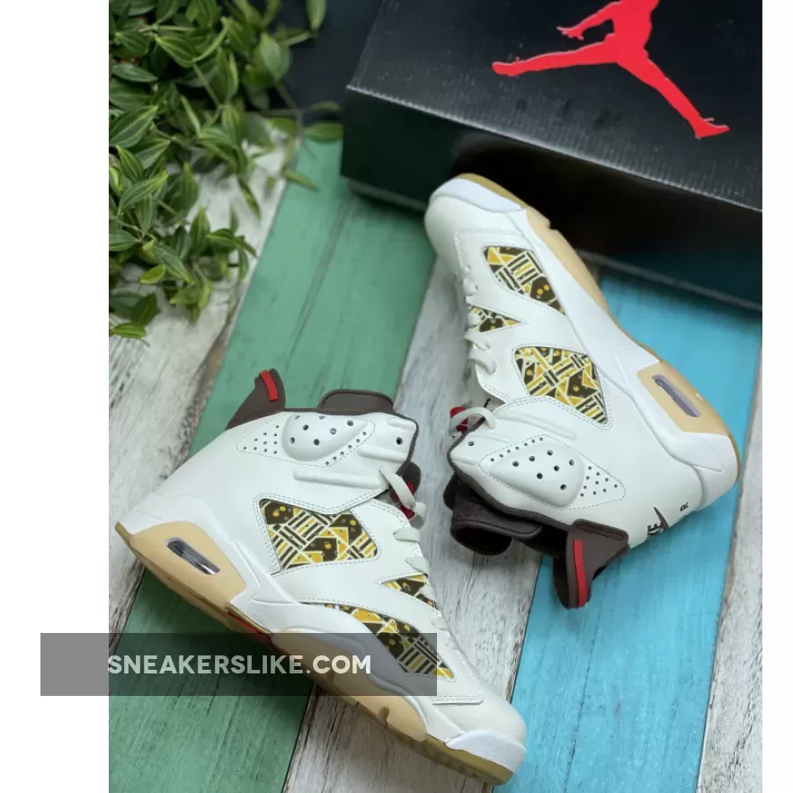 Air Jordan 6 'Quai 54' Sail/Total Orange - retro 6 brown orange