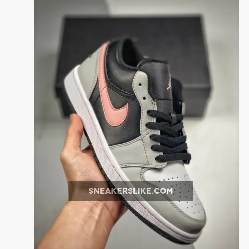 Air Jordan 1 Low Black Grey Pink 553558-062