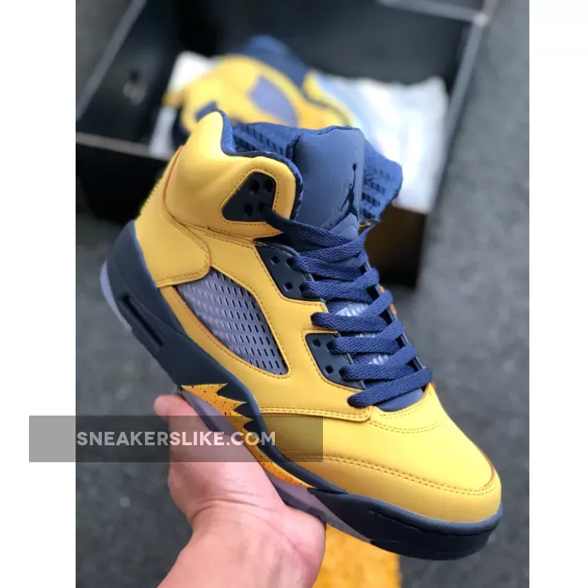 Air Jordan 5 SP 'Michigan' Amarillo/College Navy-Amarillo - jordan 5 michigan