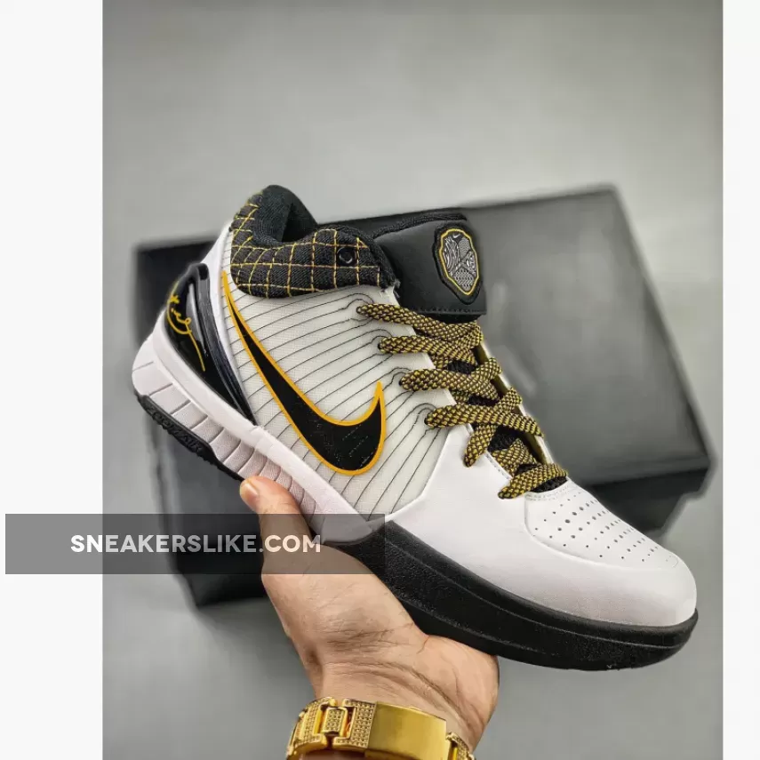 Nike Zoom Kobe 4 Protro White/Black-Del Sol AV6339-101 / kobe 4 protro black and white