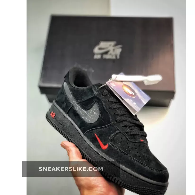 Nike Air Force 1 Low Multi-Swoosh Black Crimson DZ4514-001