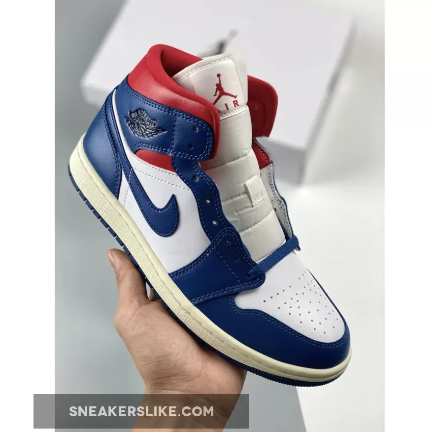 Air Jordan 1 Mid White French Blue Red BQ6472-146 / air jordan 1 french blue 2022