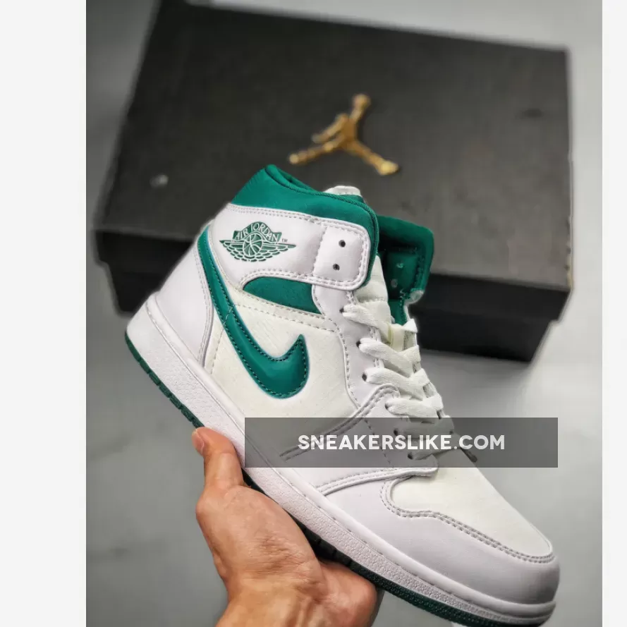 Air Jordan 1 Mid 'Mystic Green' AJ1 WHITE CD6759-103 To Buy