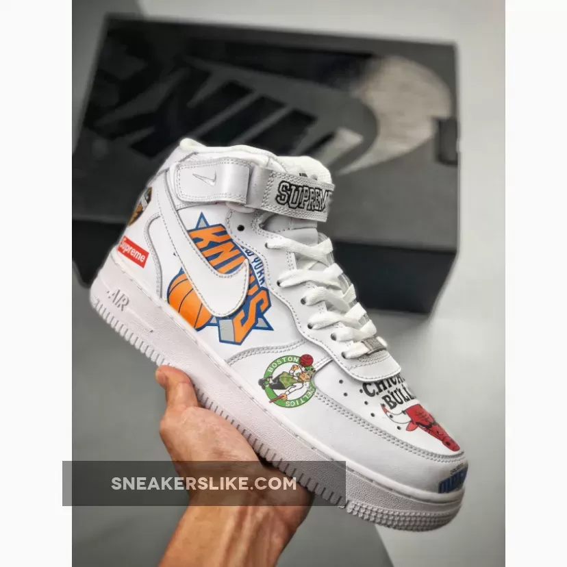 Supreme X Nba X Air Force 1 Mid 07 'White' #supreme air force 1 goat