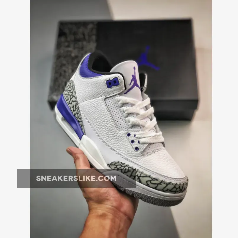 Air Jordan 3 'Dark Iris' White/Black-Dark Iris-Cement Grey / jordan 3 dark iris stockx