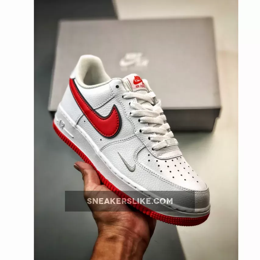 Nike Air Force 1 Low GS White Silver Orange For Womens DX9269-101 #air force 1 red mini swoosh