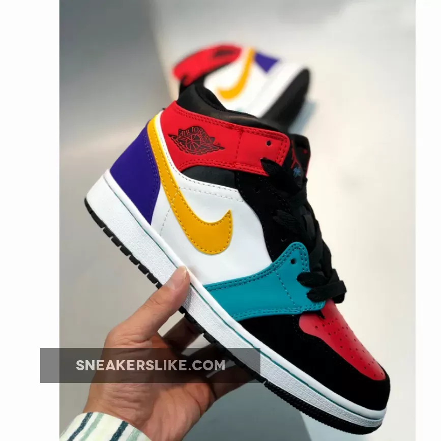 Air Jordan 1 Mid Bred Multi-Color 554724-125 #aj1 multicolor