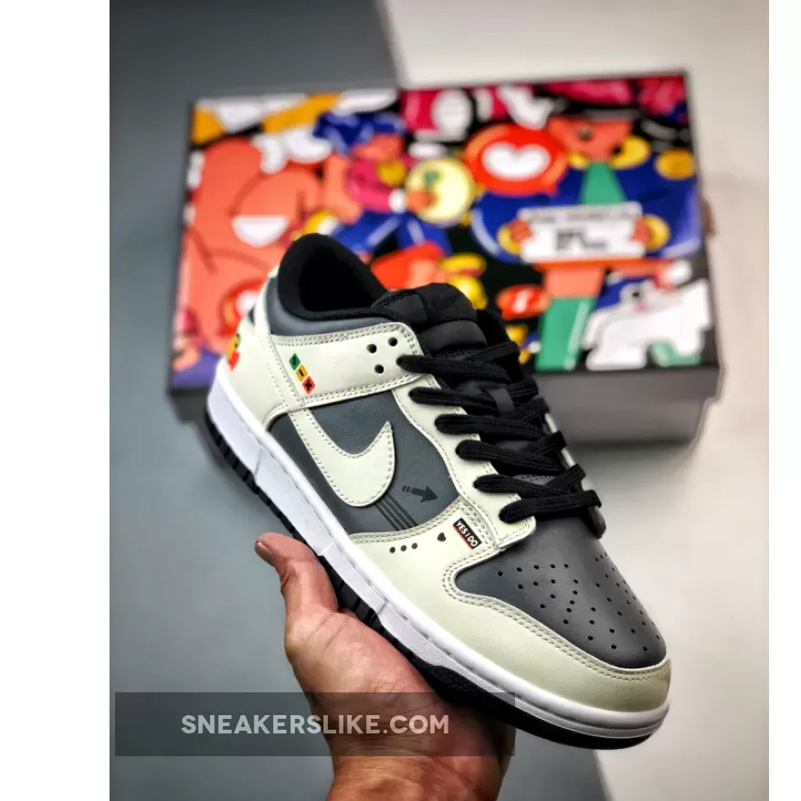 Custom Nike Dunk Low White/Drak Grey-Black 1680453182 To Buy