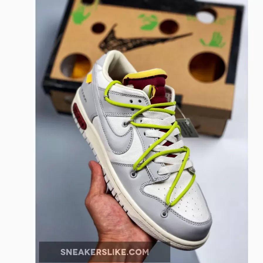 Off-White X Nike Dunk Low '08 Of 50' Sail Grey New Releases