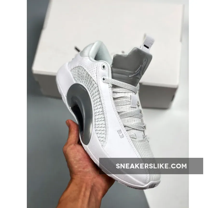 Air Jordan 35 Low White/White-Metallic Silver - air jordan 35 size 13
